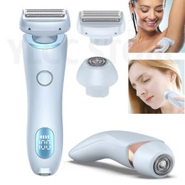 Epilator Electric Razors for Women 2 In 1 Bikini Trimmer Face Shavers Hair Removal Underarms Legs Ladies Body IPX7 Waterproof 230826