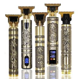 Electric Shavers Vintage T9 Hair Cutting Machine Clipper Professional Men Shaver Rechargeable Barber Trimmer for Dragon Buddha 230826