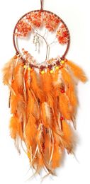 Dream Catchers Orange Feather Dream Catcher with Crystal Stone Tree of Life Dream Catcher for Kids Boys Girls 122969