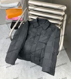 xinxinbuy Men designer Coat Jacket Checkerboard cotton long sleeve women gray Black khaki green M-3XL