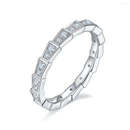 Cluster Rings Real 0.5 D Colour Moissanite Serpentine Ring Brilliant Cut Diamond Grade Sparkling Luxury Jewellery For Women Girls