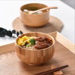 Миски прибытие натуральная бамбуковая салатная чаша для экологически чистых домашних продуктов кухонные принадлежности для посуды в японском стиле фрукты