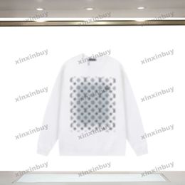 xinxinbuy Men women designer Sweatshirt Paris Gradient Letter Printing pattern sweater green Grey blue black white S-XL