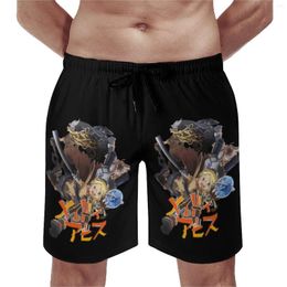 Men's Shorts Made In Abyss Anime Board The Blessing A Hollow Manga Japan Retro Beach Short Pants Sports Surf Quick Dry Trunks