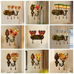 Wall Lamps Antique Lamp Glass Tiffany Designer Corridor Living Room Indoor LED Nordic Style Decoration Colour Light