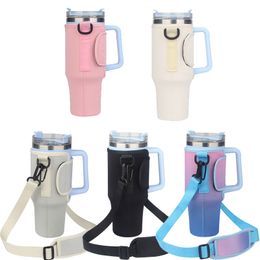 Drinkware Lid 40oz Water Bottle Bag Pouch Cover for Thermos Holder Adjustable Shoulder Strap Mug 230826