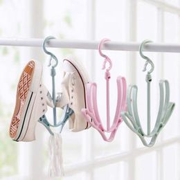 Hangers Windproof Shoe Rack Drying Double Hook Balcony Multi-purpose Hanger Storage