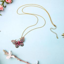 Brooches BALANBIU Exquisite Crystal Butterfly For Women Gifts Dual-purpose Vintage Gold Color Pendant Neck Long Chains Accessory