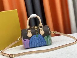 2023 Designer womens shoulder bag luxury Nano handbags brown flower letter leather mini totes pumpkin crossbody bags ladies fashion makeup