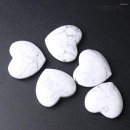 Decorative Figurines 5Pcs Crystal Polished Heart Shape White Howlite Healing Ornament Home DIY Decoration