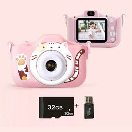 Toy Cameras Children Mini Digital Camera Vintage Educational Toys Kids 1080P Projection Video Outdoor Pography Gift 230918