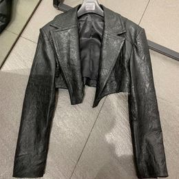 Women's Leather Ladies Short Blazer Fashion Quality Genuine Sheep Skin Jacket