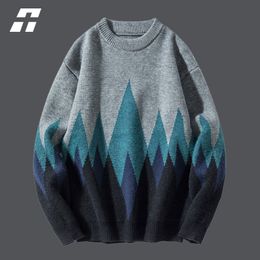 Men's Sweaters Men Pullover Sweaters Casual Knitwear Autumn Warm Prints Sweater Men Streetwear Y2k Vintage Harajuku Jumper Sweaters Men 230827