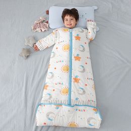 Sleeping Bags Baby Bag Detachable Sleeve Wearable Blanket Warm Infant Organic Toddler Sleepsack Bedding ick Quilt 0 12 Years Old 230826