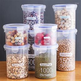 Storage Bottles 600-1500ML Food Containers Sealed Jars Moisture-Proof Scale Box Kitchen Coarse Cereals Beans Transparent Organizer