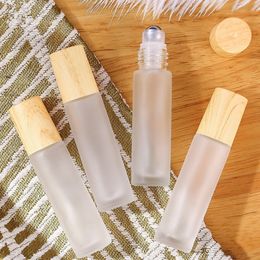 Perfume Bottle 10pcslot 5ml10ml Roll On Bottle Thick Frosted Glass Perfume Bottle Doterra Refillable Empty Roller Essential Oils Vials 230826