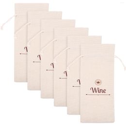 Wine Glasses Champagne Bags Linenette Drawstring Bottle Pouch Elegant Gift Reusable Convenient