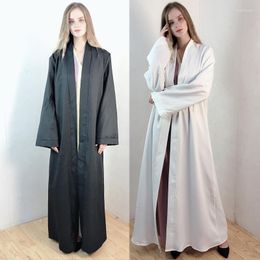 Ethnic Clothing Women's Muslim Coat Long Dress Solid Colour Abaya Cardigan Robe Middle East Dubai Kimono Open Turkish Tunic