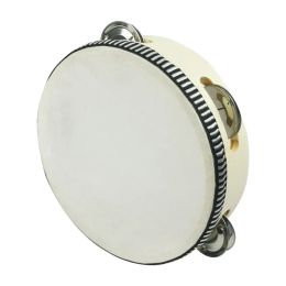 6 inches Tambourine Drum Bell Hand Held Tambourine Birch Metal Jingles Kids School Musical Toy KTV Party Percussion Toy LL