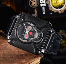 Relógios masculinos modernos esportivos relógios de pulso pulseira de couro qualidade movimento de quartzo relógio de pulso luxo super BR relógio de negócios homem senhora pulseira quadrada