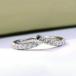 Cluster Rings S925 Silver Plated Gold Material Full Diamond Small Fresh And Simple Ring Female INS Korean Edition Compact Jewel