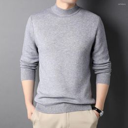 Men's Sweaters Solid Color Sweater Stylish Half-high Collar For Fall Winter Soft Warm Anti-pilling Knits In Slim Fit Design Neck