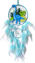 Dinosaur Dream Catchers Blue Dream Catcher for Boys Girls Bedroom Accessories Handmade Feather Dreamcatche 122882