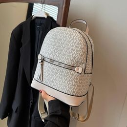 outlet shoulder bag 5 Colours college style Colour matching leather leisure student backpack small and light letter printed handbag double zipper fashion backpacks