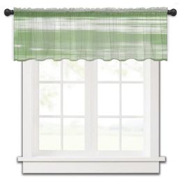 Curtain Abstract Green Texture Kitchen Small Window Tulle Sheer Short Bedroom Living Room Home Decor Voile Drapes