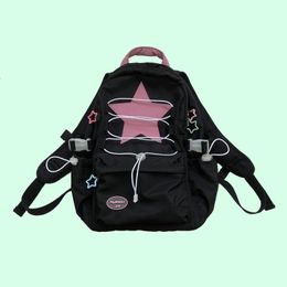 School Bags 2023 Pink Star Highcapacity Backpack Korean Preppy for College Students Casual All Match Travel Back Pack 230826