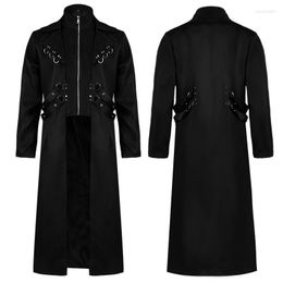 Men's Trench Coats Halloween Medieval Renaissance Punk Coat Show Dress Vintage Gothic Long