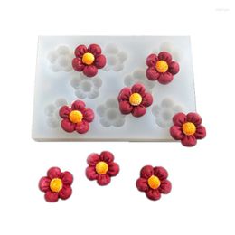 Baking Moulds 1 Mirror Diy Crystal Silicone Mould Mini Flower With Hole Cherry Blossom Silicon Candy Pastry Accessory UV Adhesive