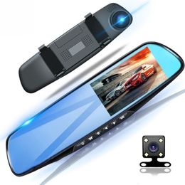 Mini Cameras Automobile DVR Rearview Mirror Car Driving Recorders Wide Angel Night Vision Dahscam Rearview Camera Car Electronics Accessories 230826