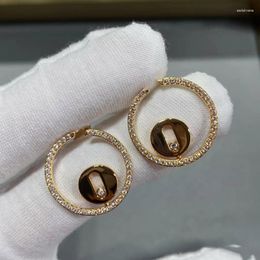 Stud Earrings Fashion Mobile Zircon Round Original High Quality Noble And Exquisite Women's Festival Gift