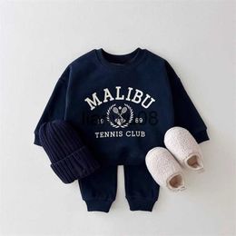 Clothing Sets Autumn Winter Outfits Baby Letter Print Tracksuit Boy Girl Children Casual Tops Pencil Pants 2pcs Infant Cotton Sweatshirt Set x0828 x0829