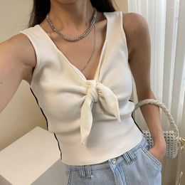 Women's Sweaters Korean Chic Summer French Elegant Slimming V-Neck Butterfly Design Slim Short Knit Vest Women