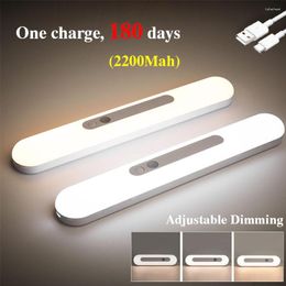 Luci notturne Luce a led Ricaricabile Induzione del corpo umano USB Dimmerazione continua Lettura Protezione degli occhi Comodino armadio