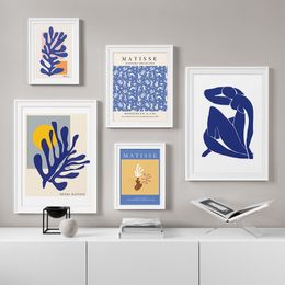 Paintings Abstract Home Decoration Canvas Art Painting French Henri Matisse Blue Nude Posters HD Cutout Print Wall Picture For Living Room 230828