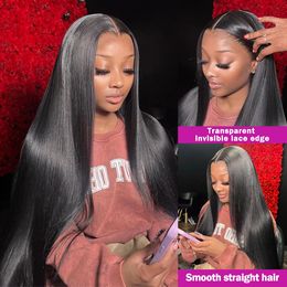 34 Inch 13x4 13x6 Straight Lace Front Wigs Human Hair HD Transparent Lace Bone Straight Human Hair Wigs on Sale Clearance