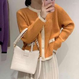 Women's Sweaters 2023 Autumn Design Sense Of Foreign Style Loose Round Neck Sweater Coat Knitted Cardigan Women