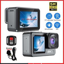 New Action Camera F6 4K 60FPS 48MP 2.2 Touch LCD EIS Dual Screen Wi-Fi 170D Waterproof Remote Control 8X Zoom Go Sports Pro Cam HKD230828