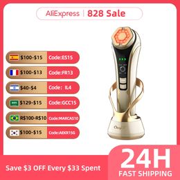 Face Care Devices CkeyiN Multifunction EMS Lifting Massager LED P on Wrinkle Remover RF Compress 1200Hz Vibration Anti Ageing Device 230828