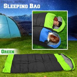 Cool Sunrise Green, robuster Outdoor-Camping-Schlafsack mit Kapuze und Tragetasche für drinnen oder draußen, perfekt für Camper Q230828