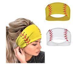 Titanium Sport Accessories 12pcs Yellow Softball Headband Breathable Elastic Ball Print Head Wrap Hair Band Bandana Workout Adjustable Sweat Proof for Girls Women