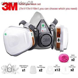 Protective Clothing 3M 6200 Gas Mask Gas-Proof Half Face Mask Series Combination Matched with 6001/2091/5n11 Philtres Chemical Organic Protection HKD230826