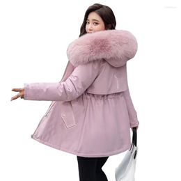 Women's Trench Coats Big Fur Winter Coat Female Jacket Warm Lining Women Hooded Parka Ladies Down Cotton