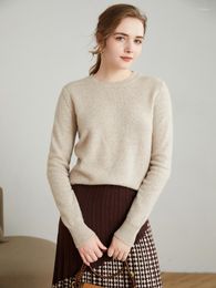 Women's Sweaters Autumn And Winter 7-pin Thickened Flat Round Neck Cashmere Sweater Long-sleeved Pullover Loose Thin