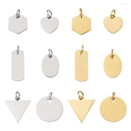 Pendant Necklaces 12Pcs 201 Stainless Steel Charms Dangle Pendants Stamping Blank Tag For Jewellery Making DIY Bracelet Necklace