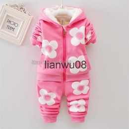 Clothing Sets Children Autumn Winter Toddler Girls Fleece Warm Clothes 2pcs Outfits Kids Sport Suits Clothing Sets x0828