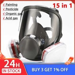 Protective Clothing 15 in 1 Full Face Mask 6800 Organic Gas Acid Protection Painting Chemical Laboratory Dust Industrial Mask Respirator HKD230825